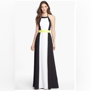 Vince Camuto Colorblock Halter Maxi Dress